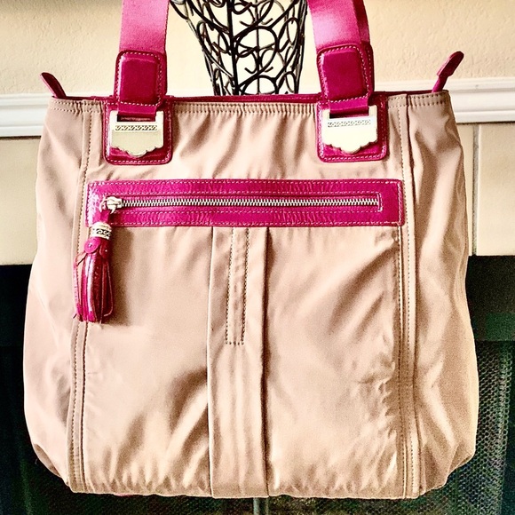 Brighton Khaki and Pink Tote Bag - Picture 4 of 10